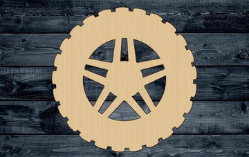 Tire Car Shop Auto Wood Cutout Shape Silhouette Blank Unpainted Sign 1/4 inch thick