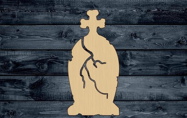 Tombstone Halloween Wood Cutout Shape Silhouette Blank Unpainted Sign 1/4 inch thick
