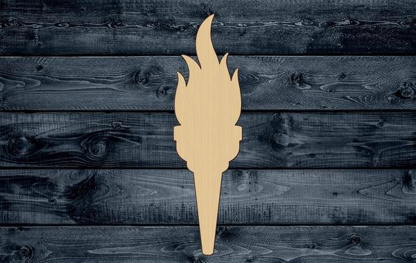 Torch Flame Wood Cutout Shape Silhouette Blank Unpainted Sign 1/4 inch thick