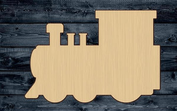 Train Locomotive Car Shape Silhouette Blank Unpainted Wood Cutout Sign 1/4 inch thick