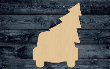Tree Christmas Truck Wood Cutout Shape Silhouette Blank Unpainted Sign 1/4 inch thick