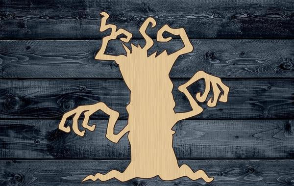 Tree Halloween Scary Shape Silhouette Blank Unpainted Wood Cutout Sign 1/4 inch thick