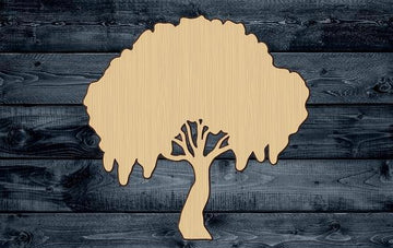Tree Weeping Forest Shape Silhouette Blank Unpainted Wood Cutout Sign 1/4 inch thick