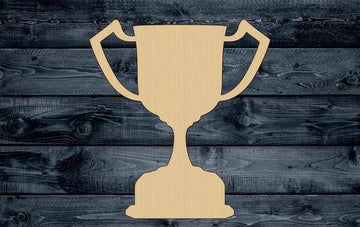 Trophy Cup Prize Wood Cutout Contour Silhouette Blank Unpainted Sign 1/4 inch thick