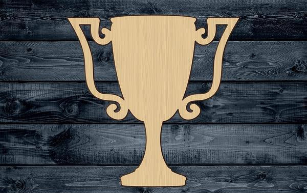 Trophy Cup Prize Wood Cutout Contour Silhouette Blank Unpainted Sign 1/4 inch thick