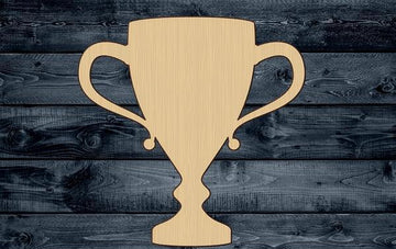Trophy Cup Prize Wood Cutout Shape Silhouette Blank Unpainted Sign 1/4 inch thick