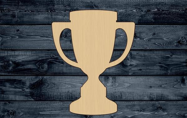 Trophy Prize Cup Wood Cutout Shape Silhouette Blank Unpainted Sign 1/4 inch thick