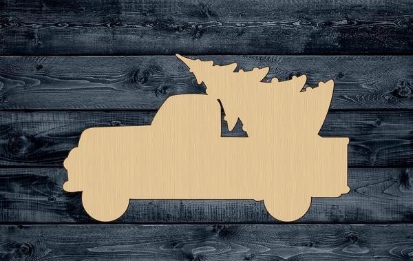 Truck Christmas Pickup Car Shape Silhouette Blank Unpainted Wood Cutout Sign 1/4 inch thick