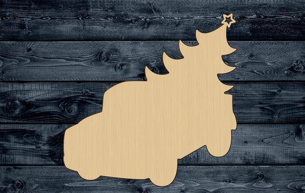 Truck Christmas Tree Wood Cutout Shape Silhouette Blank Unpainted Sign 1/4 inch thick
