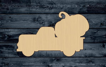 Truck Pumpkin Halloween Wood Cutout Shape Silhouette Blank Unpainted Sign 1/4 inch thick