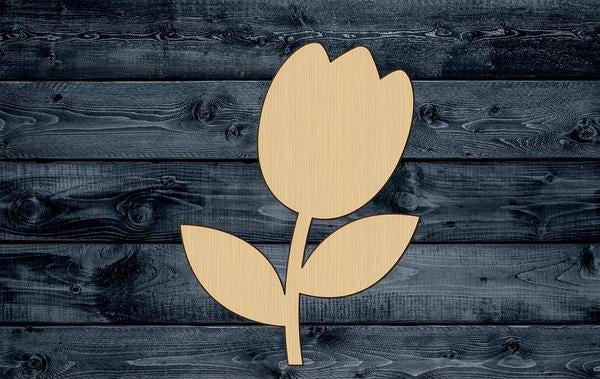 Tulip Flower Garden Wood Cutout Shape Silhouette Blank Unpainted Sign 1/4 inch thick