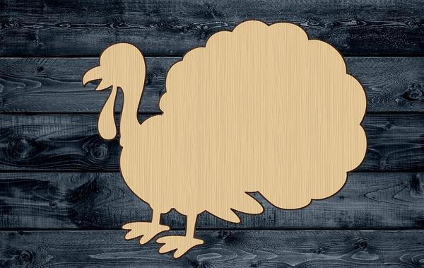 Turkey Bird Wood Cutout Shape Silhouette Blank Unpainted Sign 1/4 inch thick