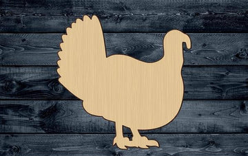 Turkey Bird Wood Cutout Shape Silhouette Blank Unpainted Sign 1/4 inch thick
