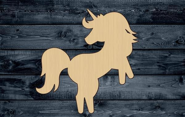 Unicorn Baby Girl Shape Silhouette Blank Unpainted Wood Cutout Sign 1/4 inch thick