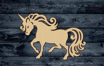 Unicorn Horse Pony Horn Animal Wood Cutout Shape Silhouette Blank Unpainted Sign 1/4 inch thick