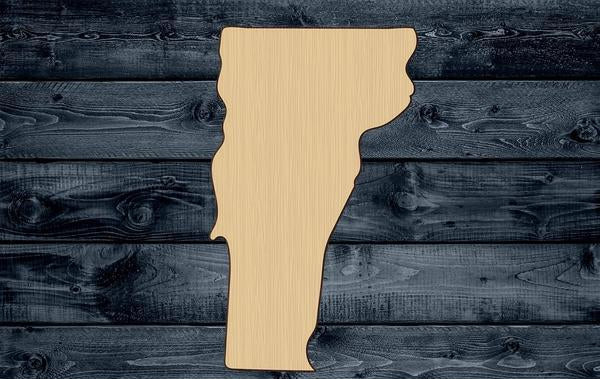 Vermont State Wood Cutout Shape Silhouette Blank Unpainted Sign 1/4 inch thick
