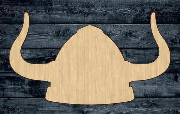 Viking Helmet Horns Shape Silhouette Blank Unpainted Wood Cutout Sign 1/4 inch thick