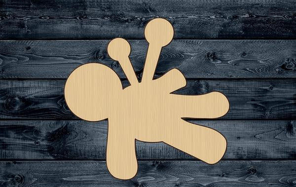 Voodoo Doll Pin Magic Wood Cutout Shape Silhouette Blank Unpainted Sign 1/4 inch thick