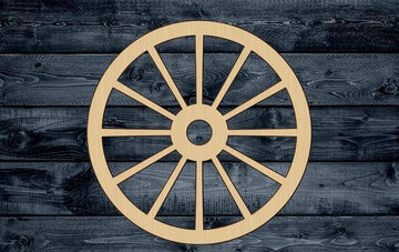 Wagon Wheel Carriage Wood Cutout Shape Silhouette Blank Unpainted Sign 1/4 inch thick