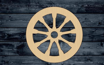 Wagon Wheel Carriage Wood Cutout Shape Silhouette Blank Unpainted Sign 1/4 inch thick