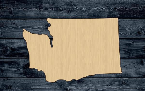 Washington State Wood Cutout Shape Silhouette Blank Unpainted Sign 1/4 inch thick