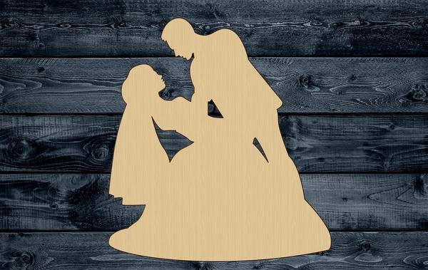 Wedding Couple Bride Groom Wood Cutout Shape Silhouette Blank Unpainted Sign 1/4 inch thick