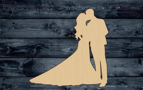 Wedding Couple Wood Cutout Shape Silhouette Blank Unpainted Sign 1/4 inch thick
