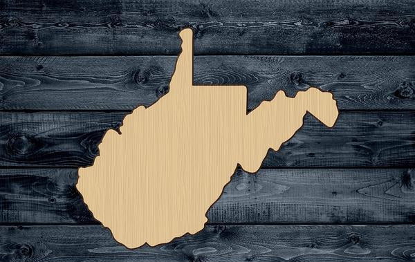 West Virginia Wood Cutout Shape Silhouette Blank Unpainted Sign 1/4 inch thick