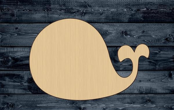 Whale Baby Fish Ocean Shape Silhouette Blank Unpainted Wood Cutout Sign 1/4 inch thick