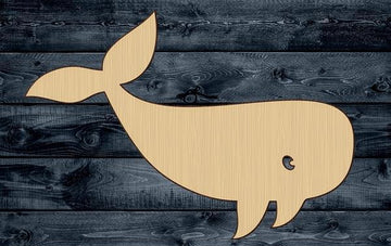 Whale Fish Ocean Shape Silhouette Blank Unpainted Wood Cutout Sign 1/4 inch thick