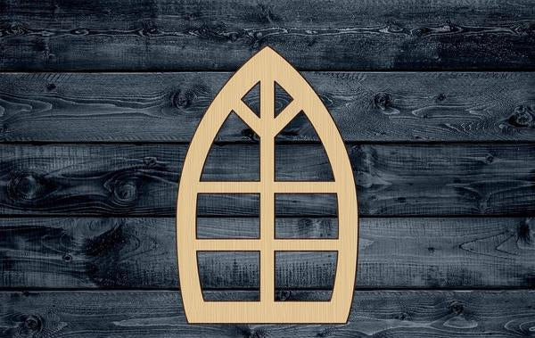 Window Frame Antique Wood Cutout Shape Silhouette Blank Unpainted 1/4 inch thick