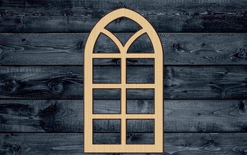Window Frame Antique Wood Cutout Shape Silhouette Blank Unpainted Sign 1/4 inch thick