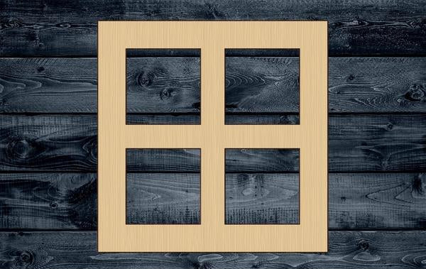 Window Square Frame Wood Cutout Shape Silhouette Blank Unpainted Sign 1/4 inch thick