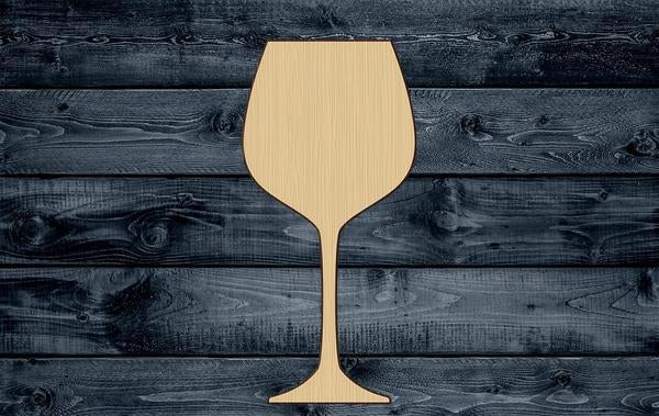 Wine Glass Wood Cutout Shape Silhouette Blank Unpainted Sign 1/4 inch thick