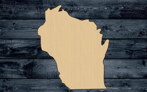 Wisconsin State Wood Cutout Silhouette Blank Unpainted Sign 1/4 inch thick