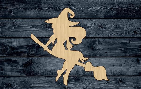 Witch Flying Halloween Wood Cutout Shape Silhouette Blank Unpainted Sign 1/4 inch thick