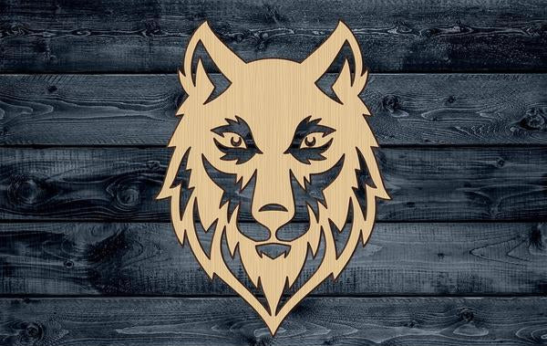 Wolf Head Wood Cutout Shape Silhouette Blank Unpainted Sign 1/4 inch thick