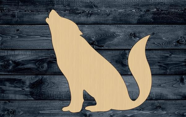 Wolf Howl Wood Cutout Shape Silhouette Blank Unpainted Sign 1/4 inch thick