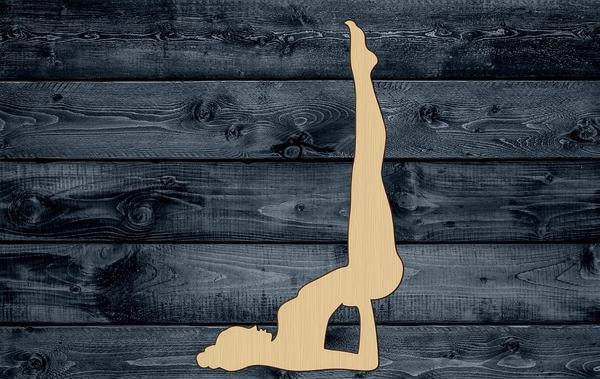 Yoga Woman Girl Wood Cutout Shape Silhouette Blank Unpainted 1/4 inch thick