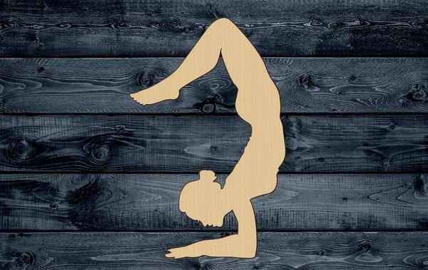Yoga Woman Girl Wood Cutout Shape Silhouette Blank Unpainted 1/4 inch thick