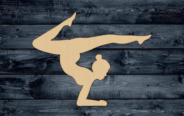 Yoga Woman Pose Sport Wood Cutout Shape Silhouette Blank Unpainted Sign 1/4 inch thick