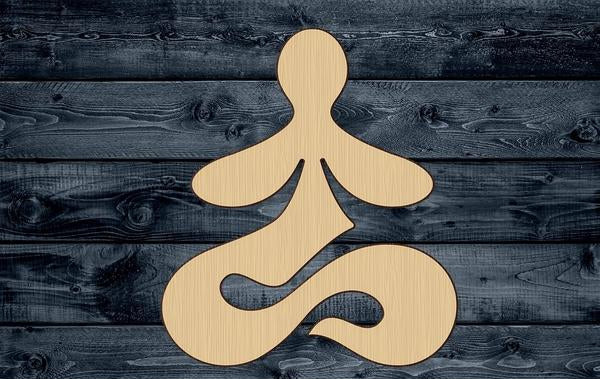 Yoga Zen Stylized Wood Cutout Silhouette Blank Unpainted Sign 1/4 inch thick